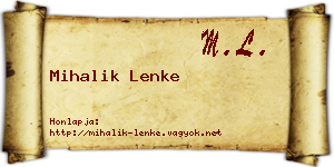 Mihalik Lenke névjegykártya